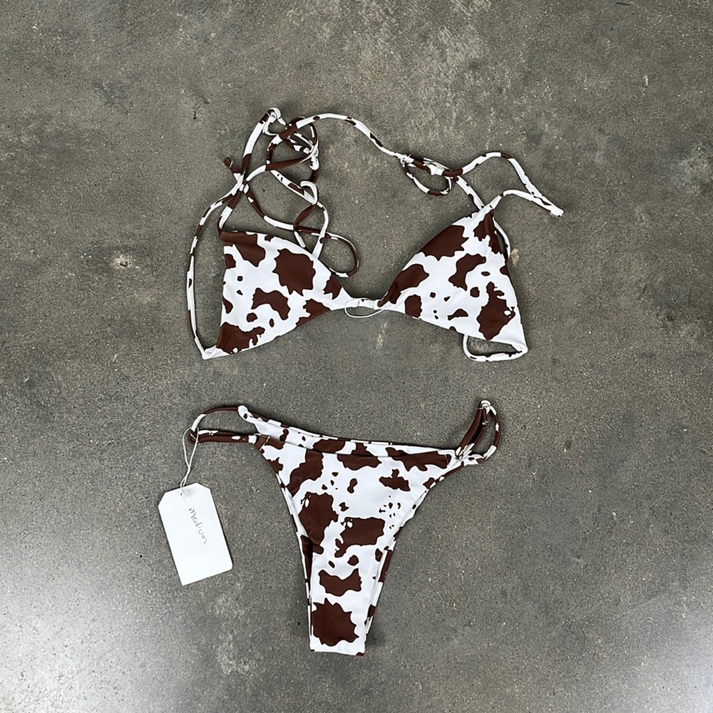Brown cow, print bikini